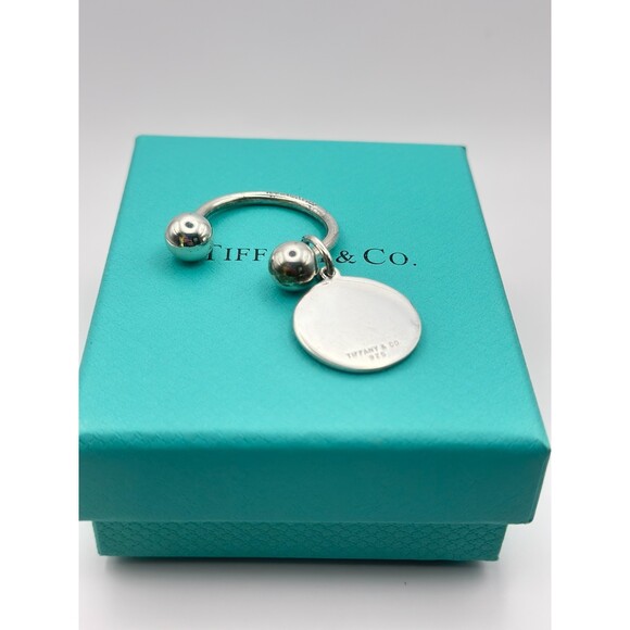 TIFFANY & CO Vintage Sterling Silver Medium Horseshoe Ball Key Ring - Picture 3 of 3
